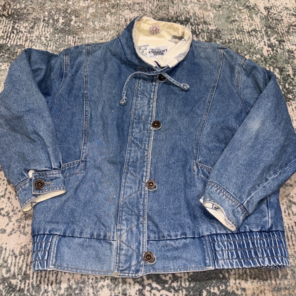 vintage Current Seen denim bomber jacket Large